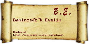 Babincsák Evelin névjegykártya